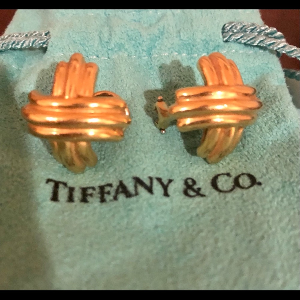 🎉3XHP🎉Iconic Vintage Tiffany 18K Earrings - Picture 1 of 7